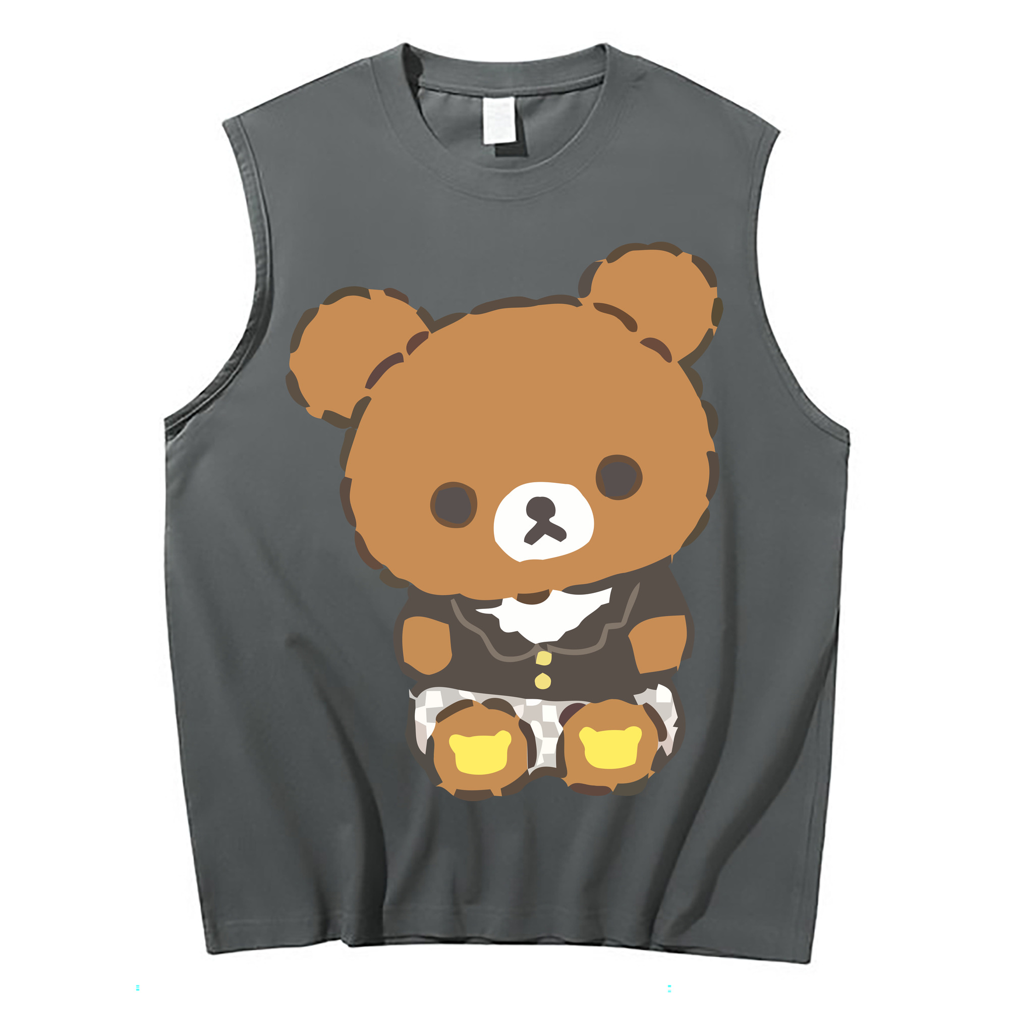 （画像用） リラックマ リラックマ キイロイトリ Rilakkuma Korilakkuma Kiiroitori コットン100％タンクトップ（フロントプリント）